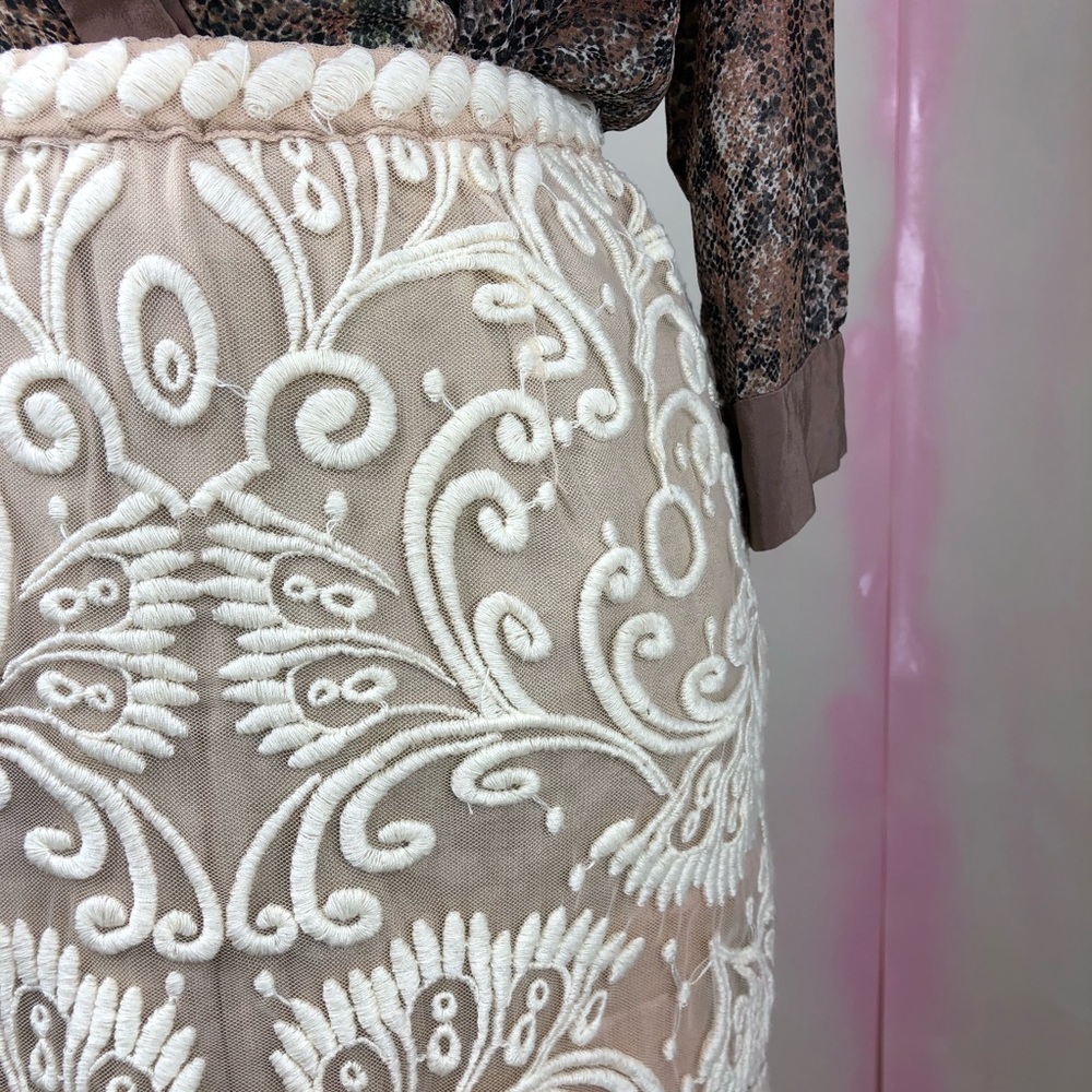 SALE Yoana Baraschi Lace Pencil Skirt Scalloped - Picture 3 of 8